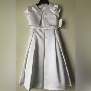 NWT Bonnie Jean Big Girls 7-16 Communion/Baptism/ Flower Girl Dress with Jacket